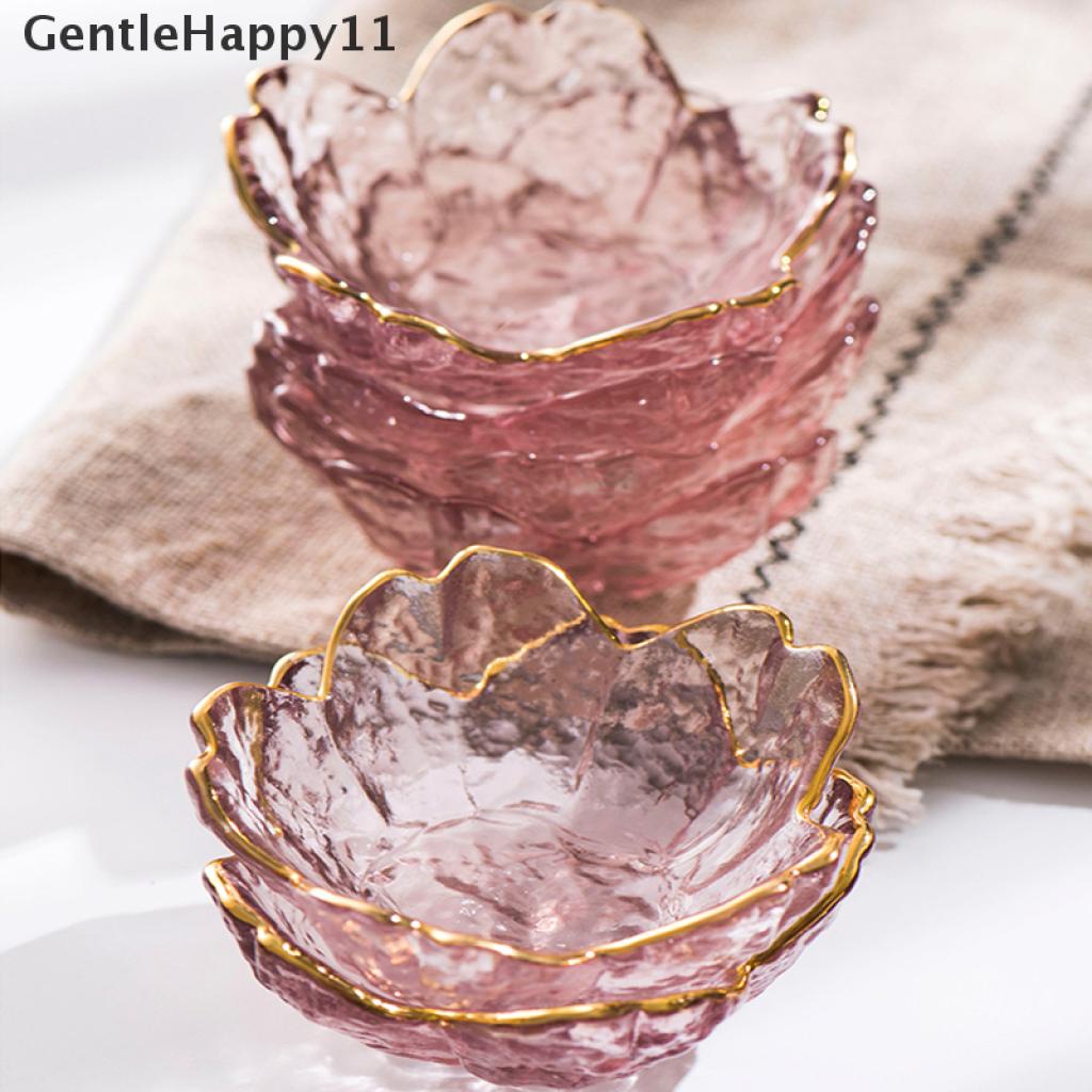 Gentlehappy Mangkok Saus / Cuka Bahan Kaca Inlay Emas Gaya Jepang