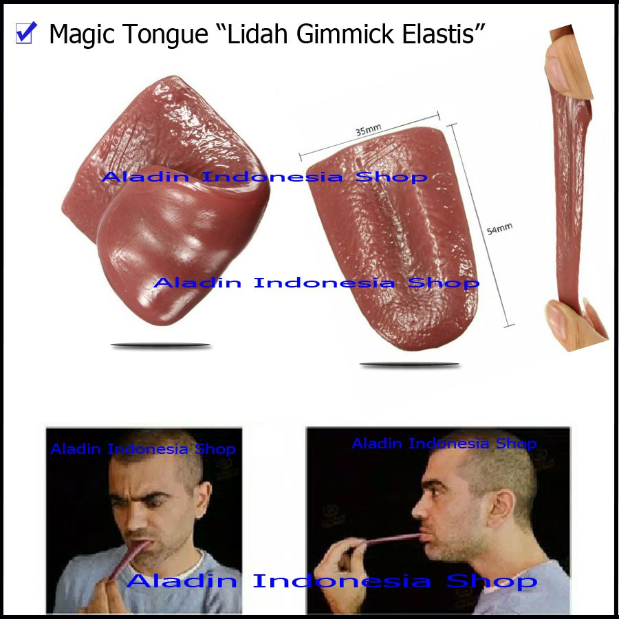 Alat Sulap Lidah - Lidah Gimik - Rubber Tongue - Lidah-Lidahan - Gimmick Lidah
