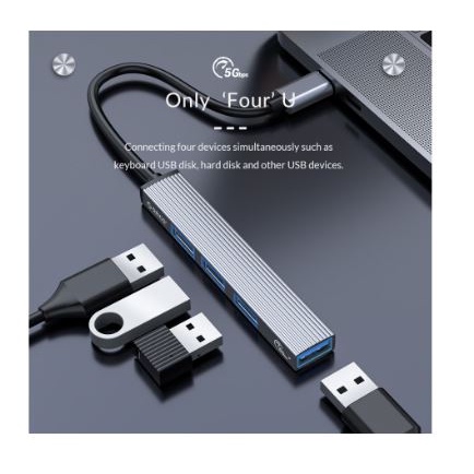 Type c to usb 3.0 2.0 hub orico 4 port mini 480Mbps 5Gbps aluminum ah-13 ah13 - Terminal usb3.0