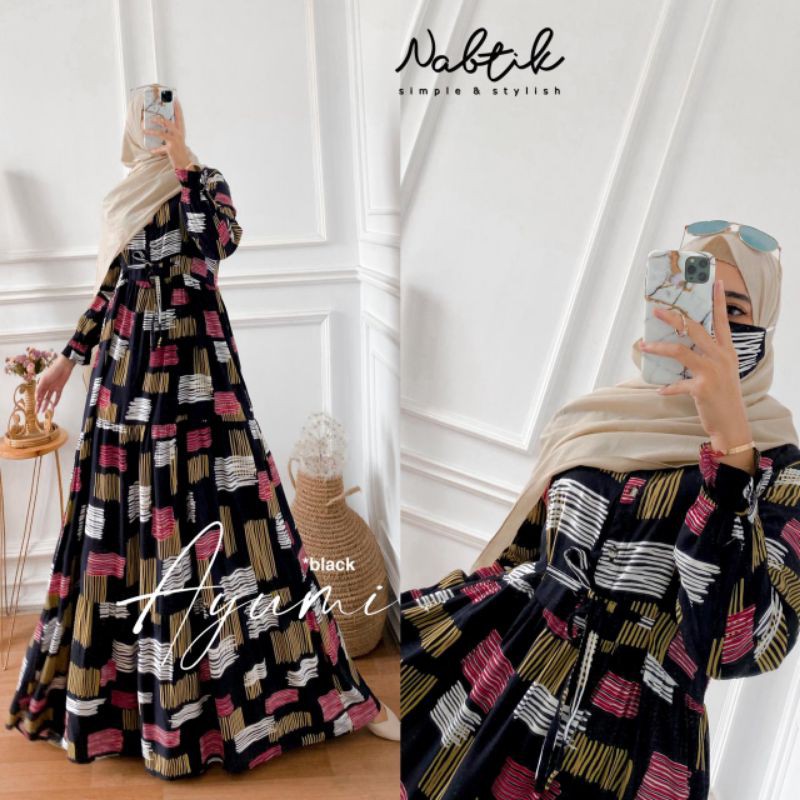 gamis wanita Ayumi terbaru original by nabtik caton rayon