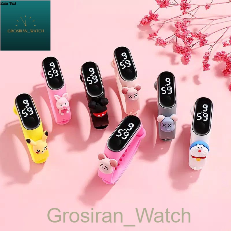 Jam Tangan Wanita/Pria/Anak-Anak Miband Led Karet Karakter Boneka [G_W]