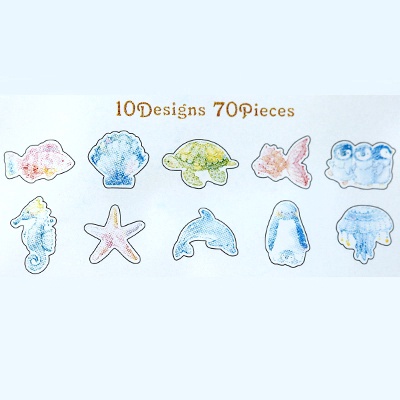 70pcs Stiker Kartun Hewan Warna-Warni Gaya Jepang Untuk Dekorasi Buku Diary-#1（70 Pcs / Pack）