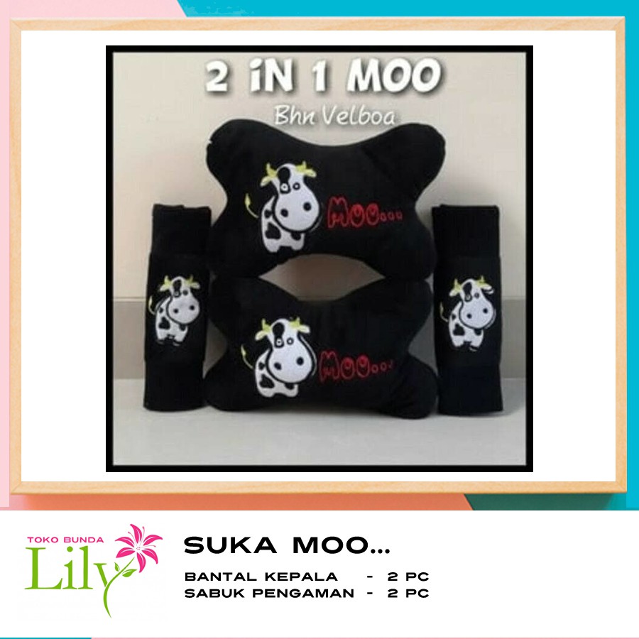 Suka Moo Aksesoris Bantal mobil Moo 2 in 1