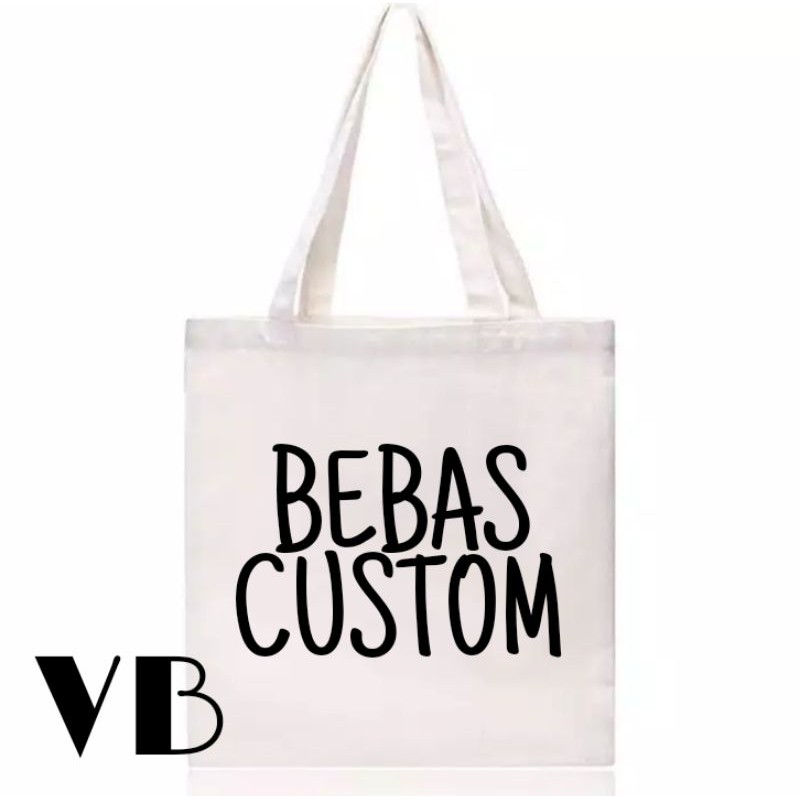 Custom Totebag Bahan Baby Kanvas Tebal Resleting