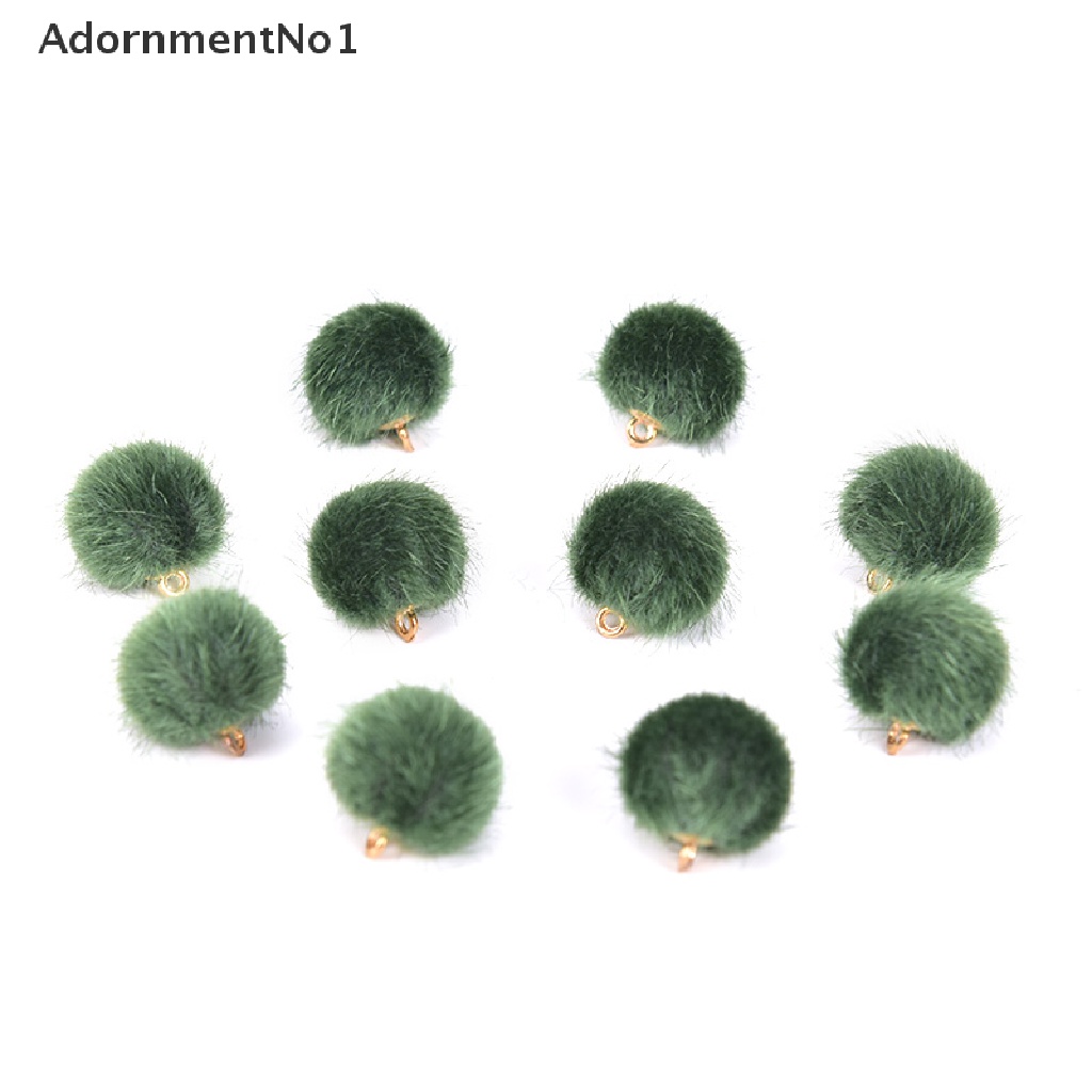 (AdornmentNo1) 10pcs / Set Liontin Bola Pompom Plush Untuk Membuat Perhiasan DIY