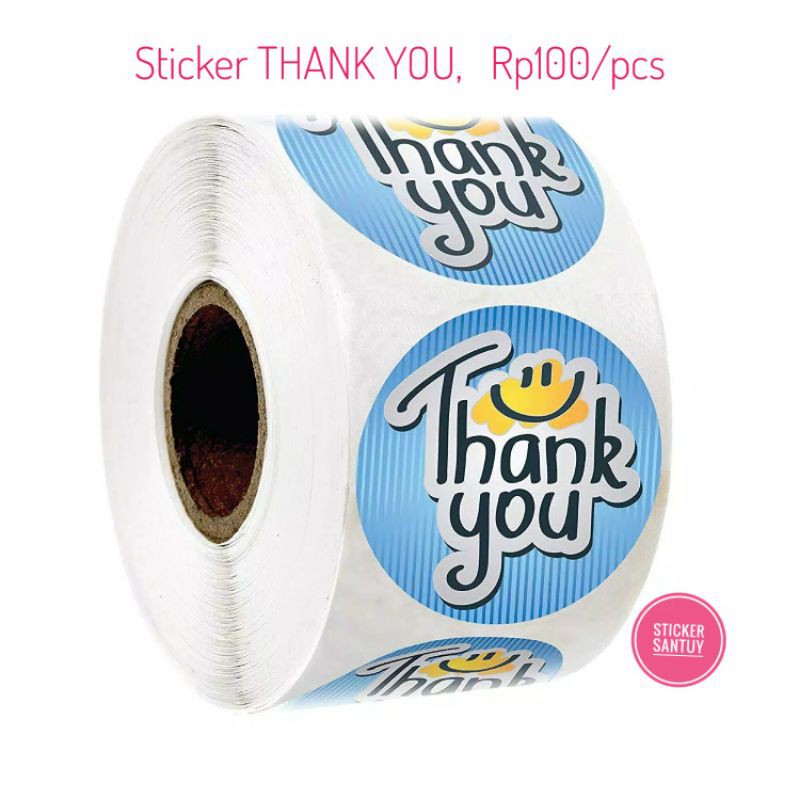 

(1 roll) Thank you Sticker Thankyou stiker label amplop segel kemasan Terimakasih