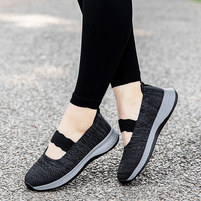 FOKU Sepatu Wanita Santai Sepatu Slip On Wanita Terbaru Sepatu Sneakers Wanita