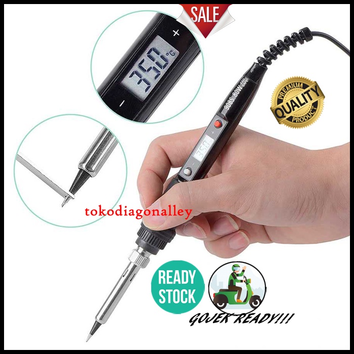 Solder Listrik LCD Digital Soldering Iron Display Temperatur Suhu Panas 60W 80W 220V Solder Pengaturan Suhu Solder LCD