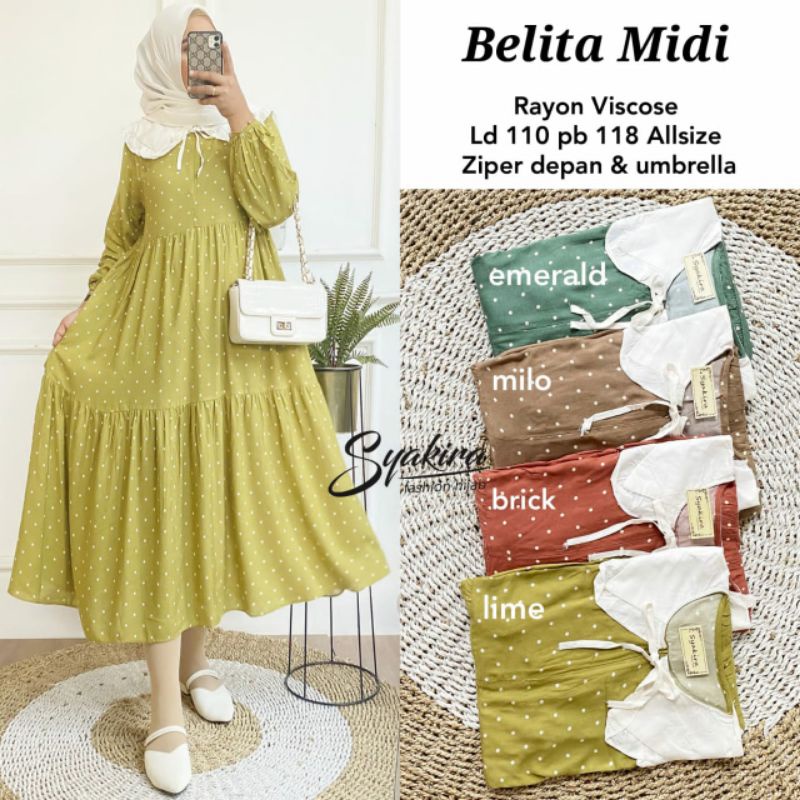 belita midi by syakira /Fashion wanita /baju lebaran 2022