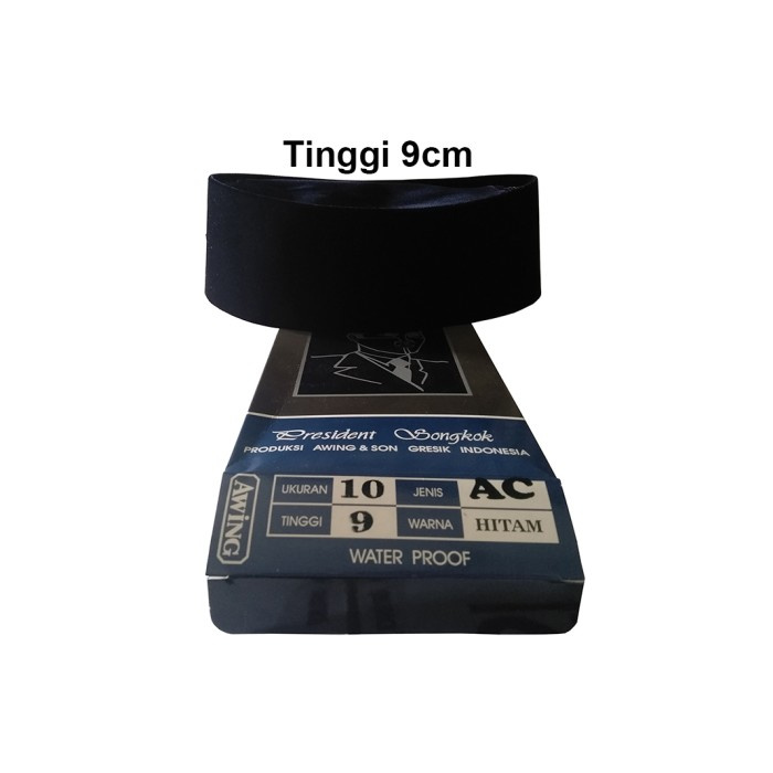 Promo Kopyah Songkok Peci Awing AC Hitam - Ukuran 3 Hitam Tinggi 9 Murah