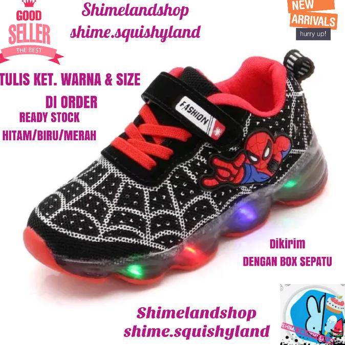 Beli Sekarang - Sepatu Nyala Spiderman Kado Sneakers Anak Laki-Laki
