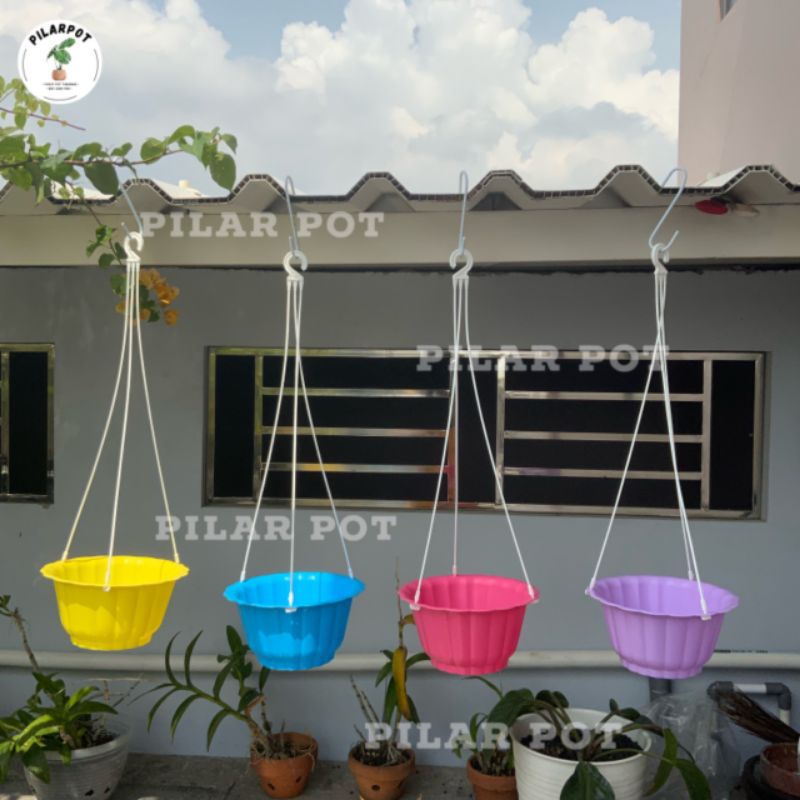 pot bunga tanaman gantung mawar warna warni 20cm - NKT MEWAH