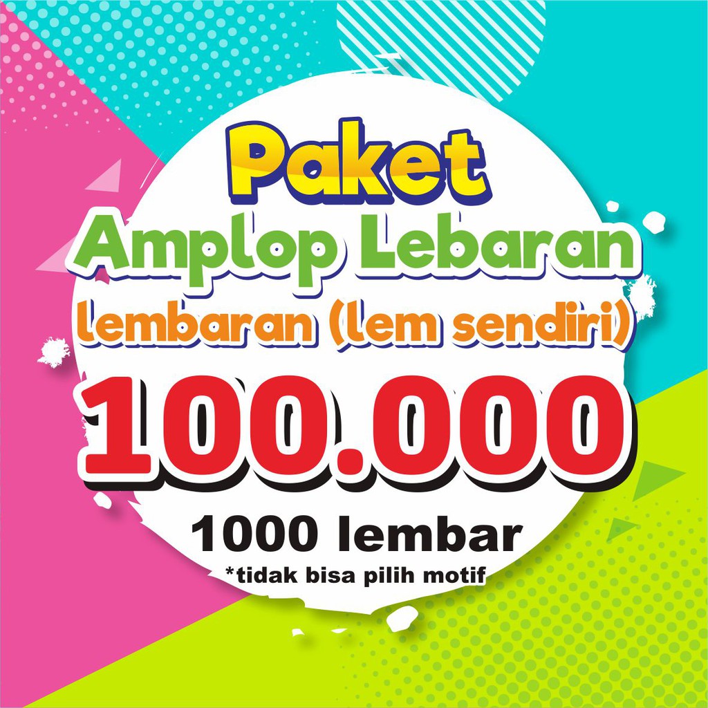 

paket amplop lebaran (lembaran) 1000 lembar