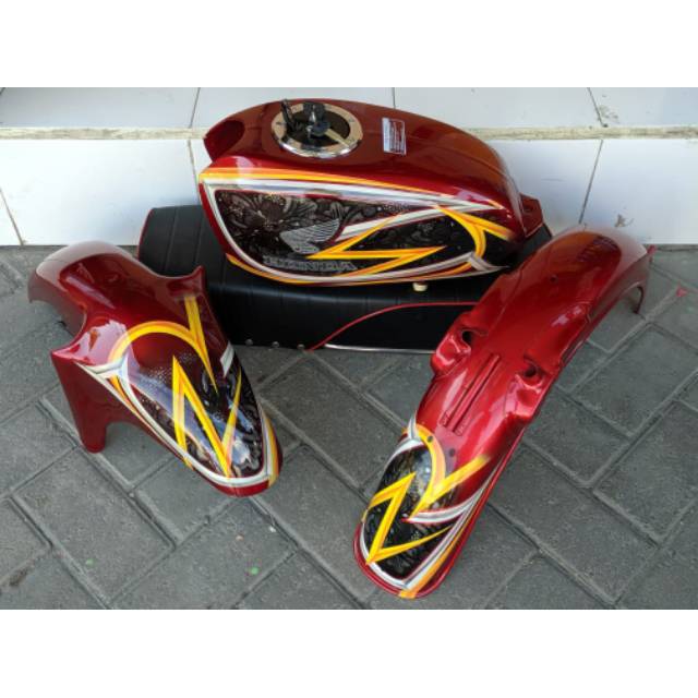 BAJU SET CB GLATIK TANGKI BAHAN DRUM PLUS TUTUP TANGKI  NINJA