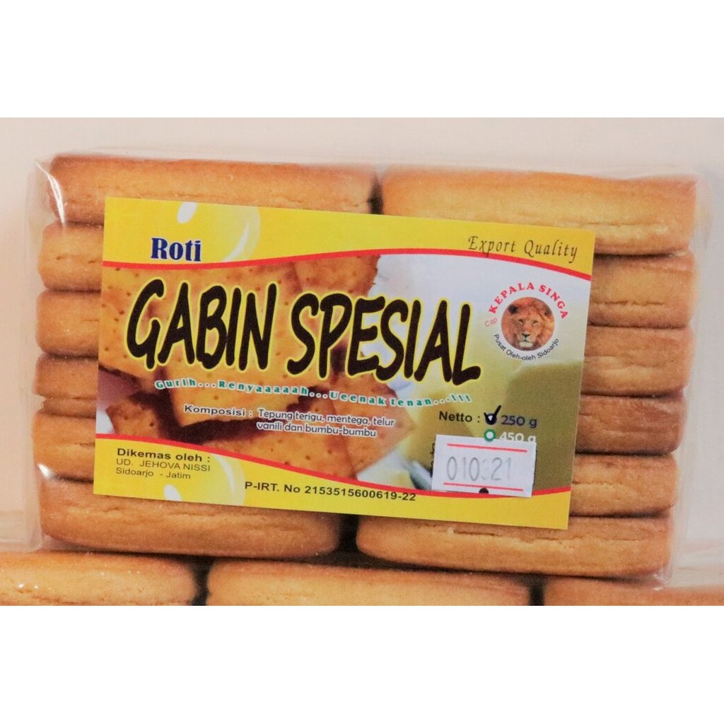 

GABIN KEPALA SINGA 250 GR | BISKUIT ROTI GABIN CAMILAN OLEH OLEH SURABAYA SNACK MAKANAN RINGAN KUE