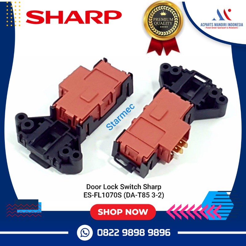 door lock / switch pintu mesin cuci sharp front loading ES-FL1071S