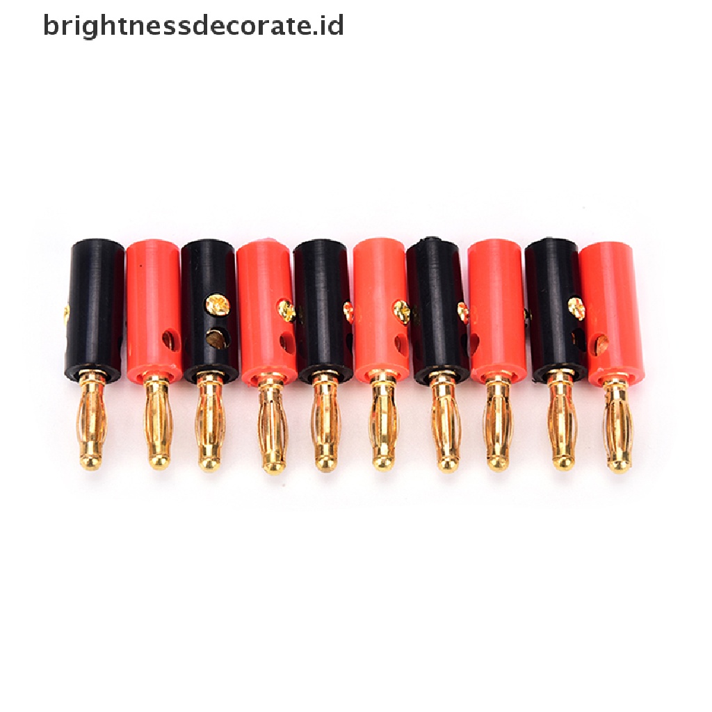 [birth] 10pcs/lot audio speaker screw banana gold plate plugs connectors 4mm [ID]