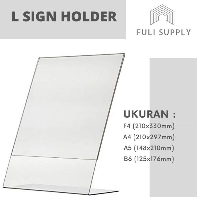 

Buruan Beli] Sign Holder Acrylic Aklirik Bentuk L Tempat Menu / Pricelist Office - B6