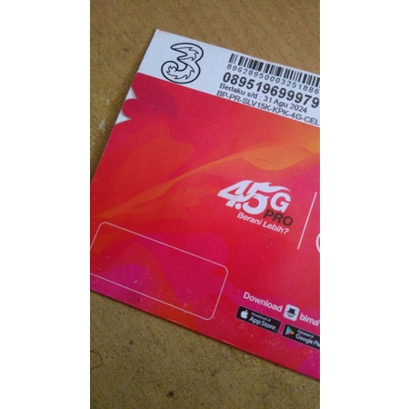 Nomor cantik Tri 3 Three 99979 hoki