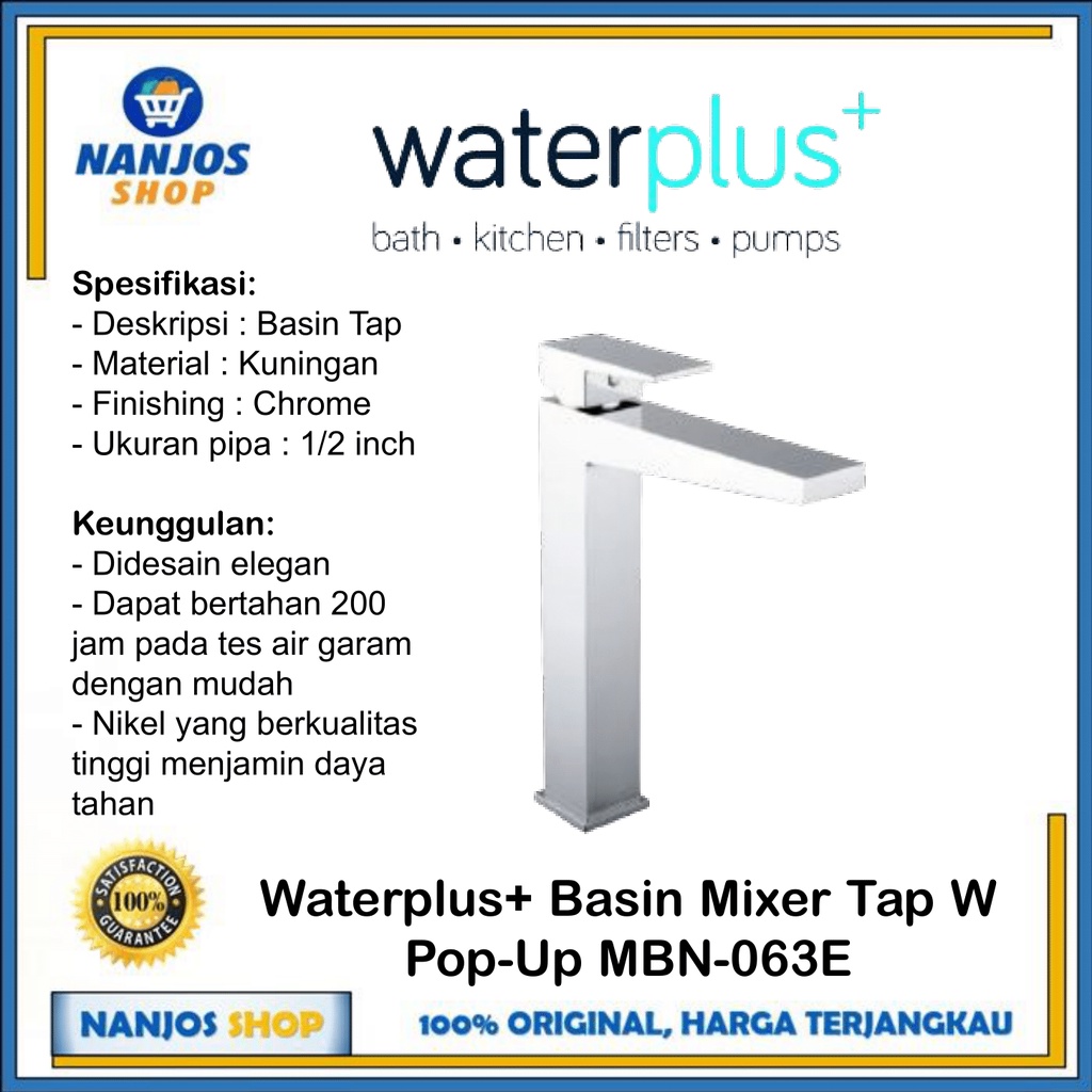 Waterplus Keran Kran Washtafel Wastafel Basin Tap Mbn 063e / Mbn063e