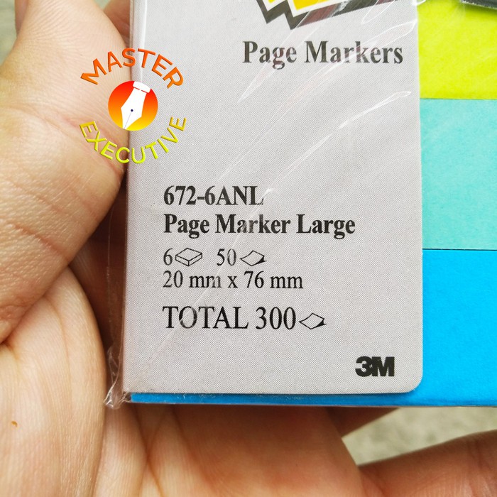 [Set] 3M Post-it Page Marker Large 672-6ANL U.S.A 20 x 76 mm - Penanda Buku