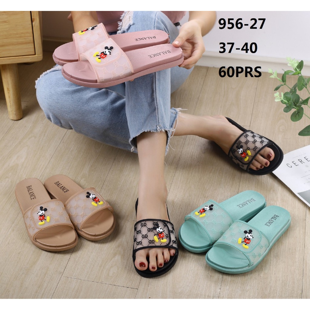 Balance 956-27 Sandal Wanita Slop Mickey GD Original Rubber Empuk Jelly Lentur Cantik Nice Sendal