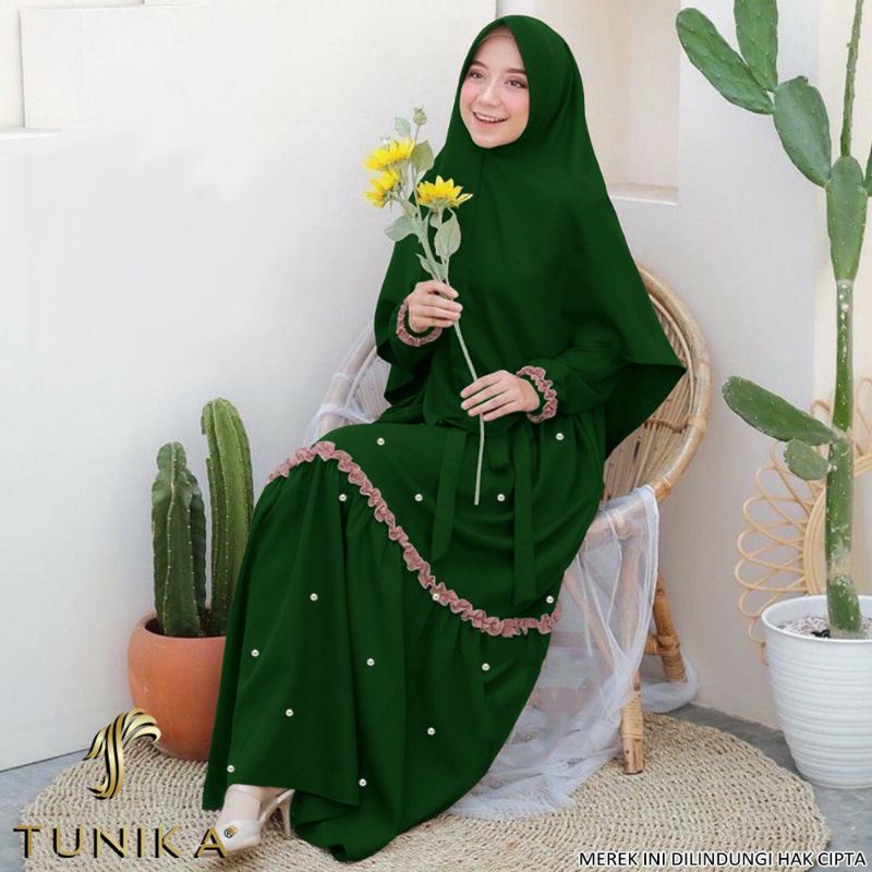 Haniyah syari set khimar // gamis haniyah maxy set aplikasi mute // haniyah syari mutiara plus hijab