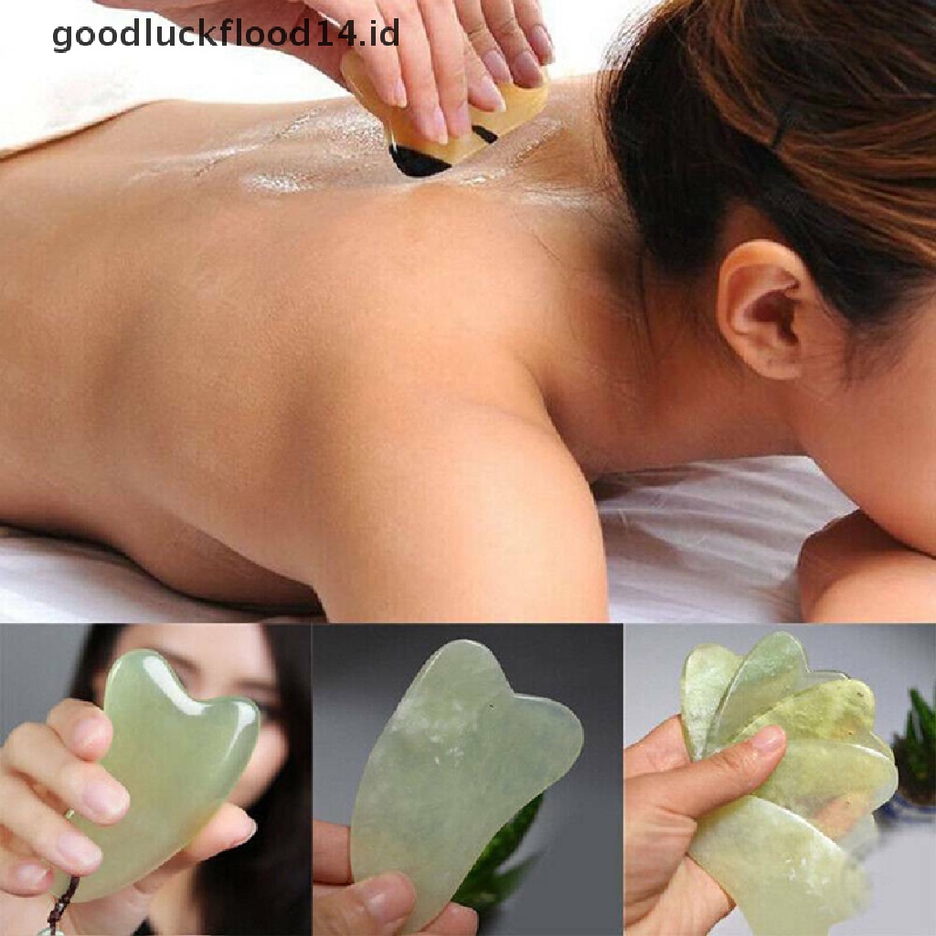 [OOID] Gua Sha Natural Green Jade Quartz Crystal Stone Crystal Bodys Massage Board Tool  ID