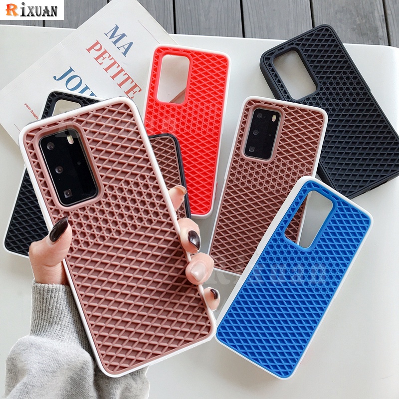 Soft Case Silikon Desain Waffle Untuk Huawei P40 P40Pro Mate 30 Mate30Pro