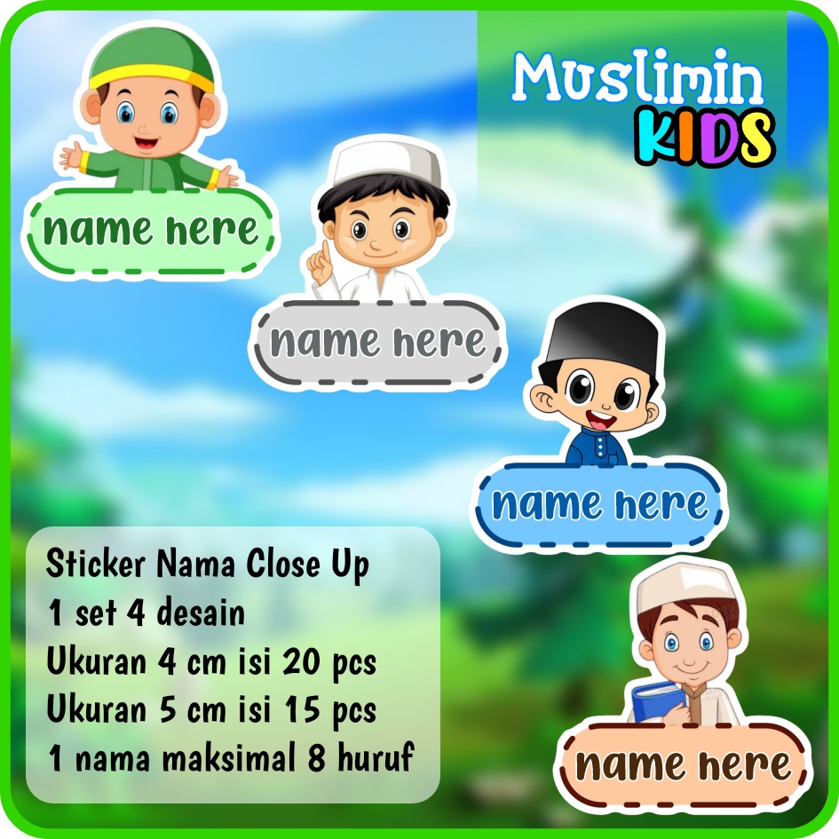 

delovie.art Stiker Nama Close up (SNC) Kartun Animasi