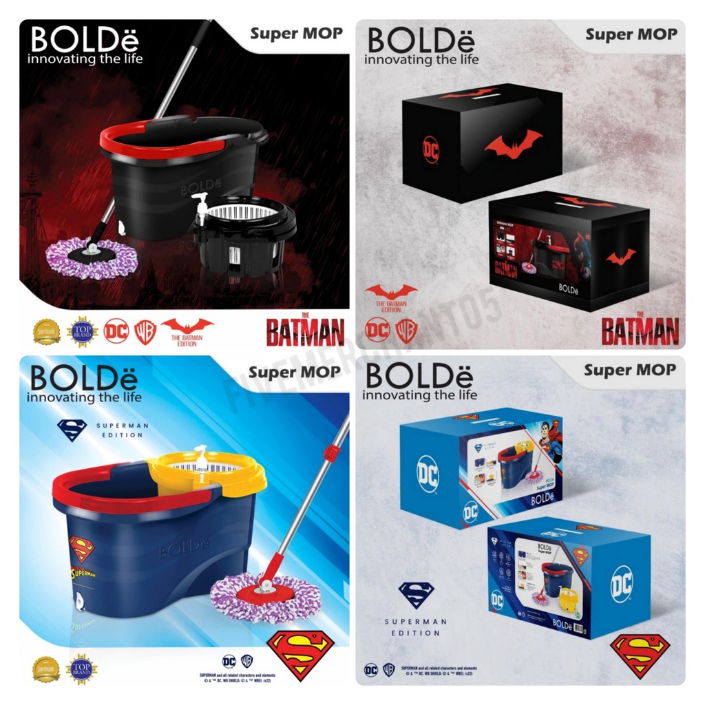 Alat Pel Otomatis Bolde Supermop Bolde Batman Super Mop Superman Alat Pel Bolde 360 Derajat Alat Pel Modern