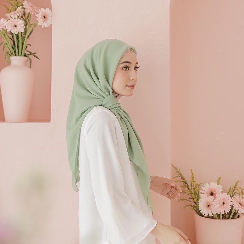 Hijab Segi Empat Polos Bella Square PollyCotton Kerudung Segi Empat Bella Double Hycon Nayla Hijab