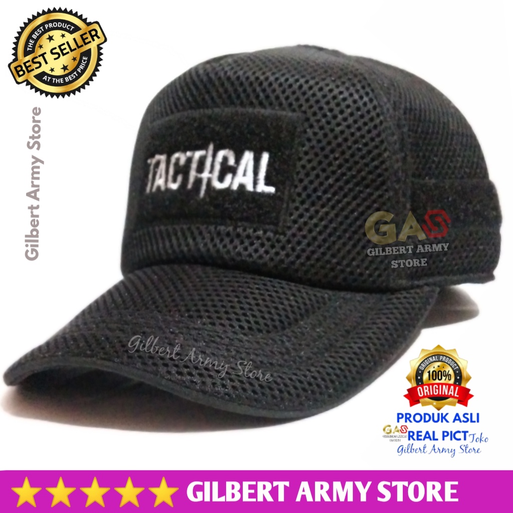 GILBERT ARMY STORE- Grosir Topi Velcro Perekat Jala Jaring Army Tan Gurun Murah kualitas premium