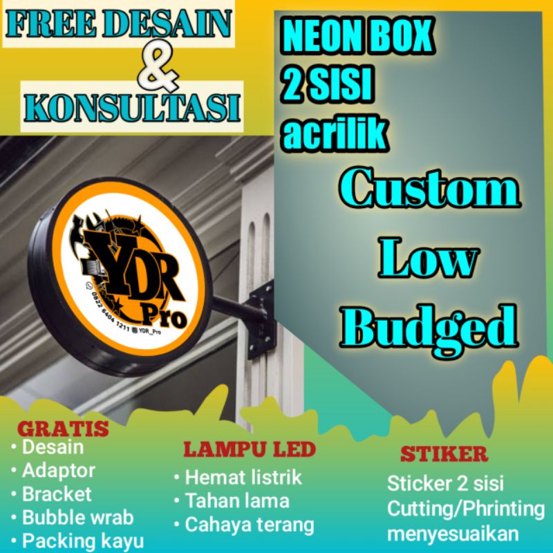 

NEON BOX CUSTOM ACRILIK MURAH 2 Sisi