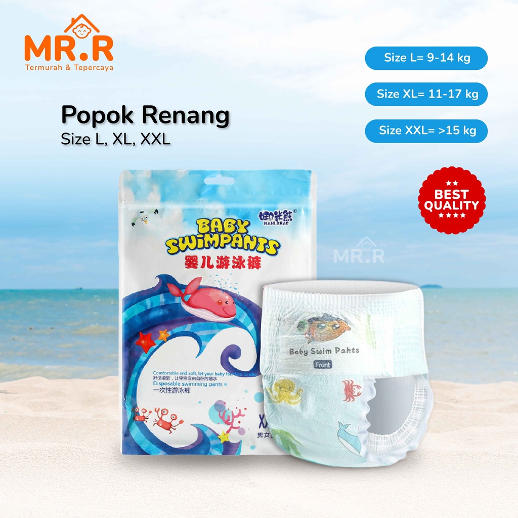 Popok Renang Bayi Anak Popok Tahan Air Popok Sekali Pakai Disposable Diapers Baby Swim Pants