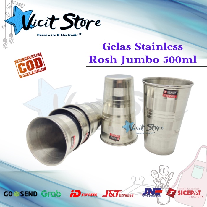 Gelas Jumbo Stainless Steel Anti Karat 500ml