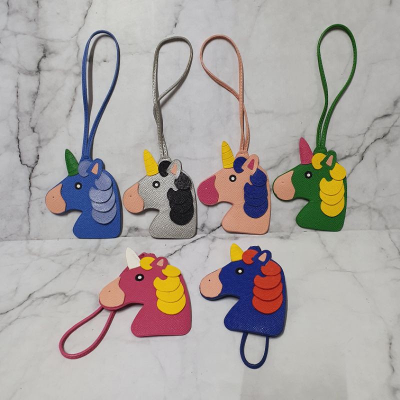 unicorn pu leather bag charm / gantungan tas