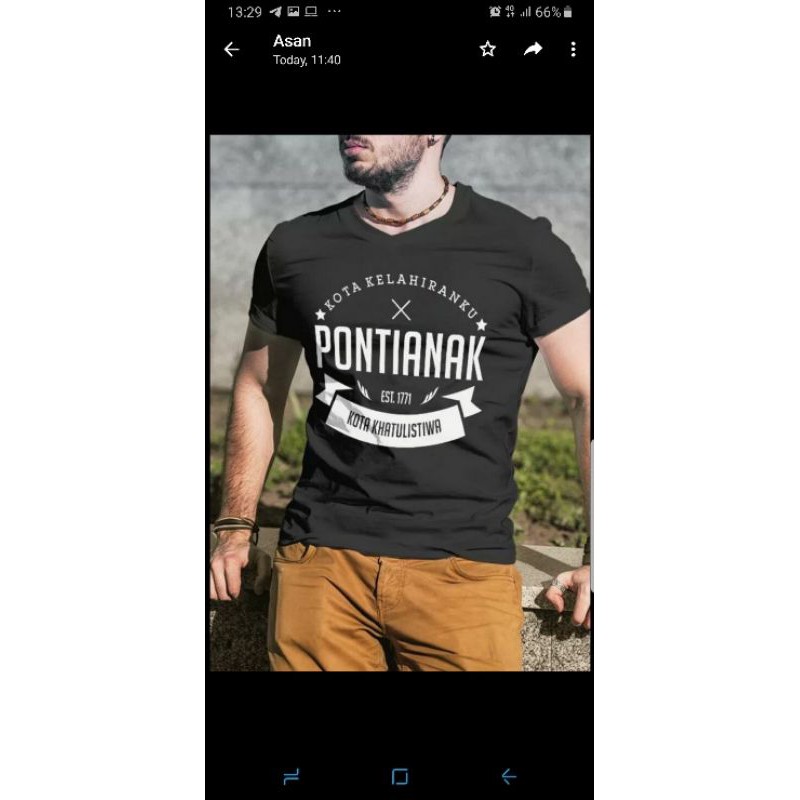 KAOS BAJU TSHIRT DISTRO PRIA WANITA KOTA KELAHIRANKU PONTIANAK COMBED 30S