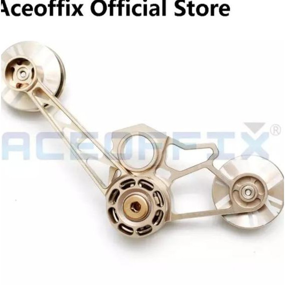 Aceoffix Brompton Tensioner - Brompton Tensioner Chain Extender Guide Wheel Champagne Gold