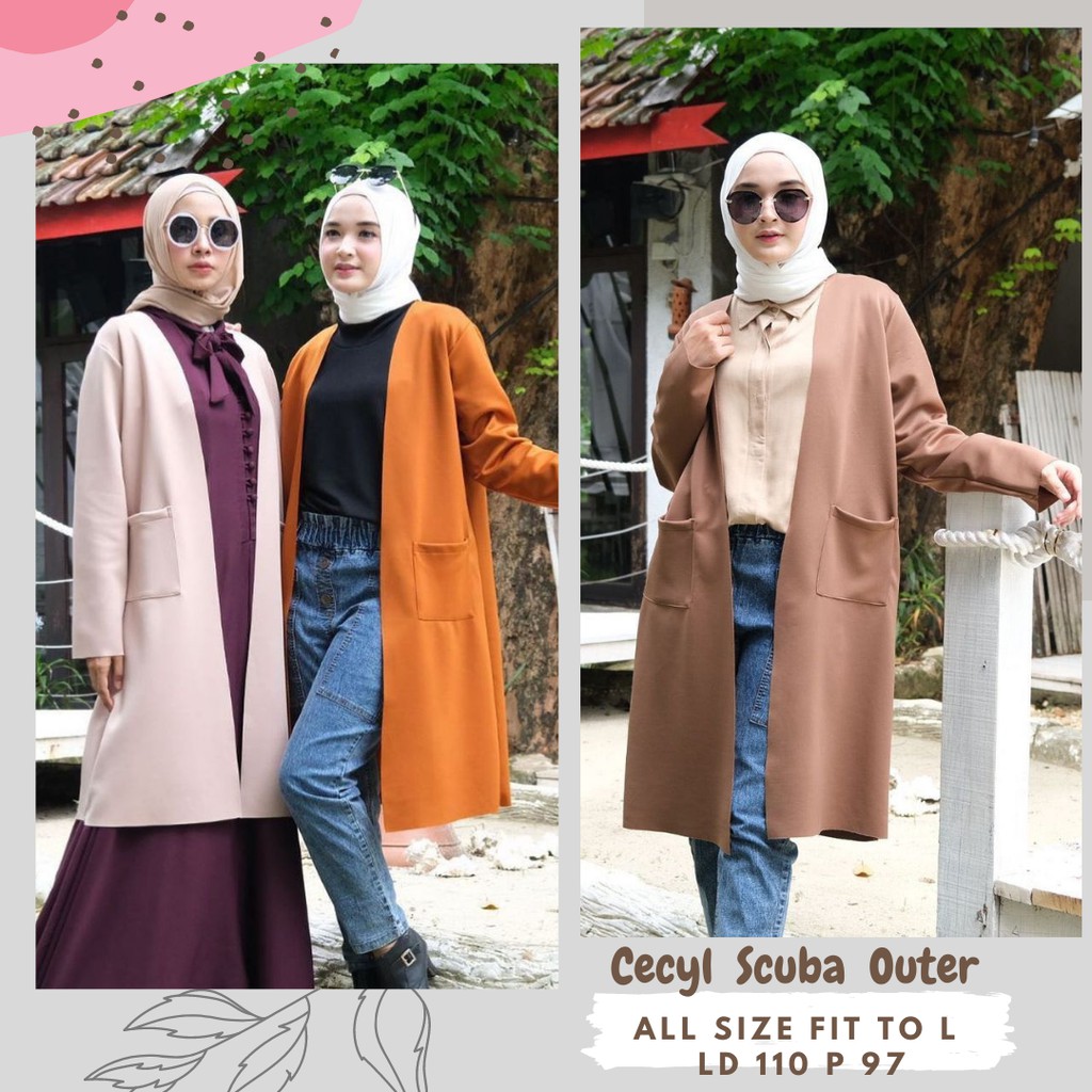 Cecyl Scuba Outer/Outer Scuba/Cardigan Scuba/Long Cardy Scuba/Blazer Scuba/Basic Scuba/Outer Kantong