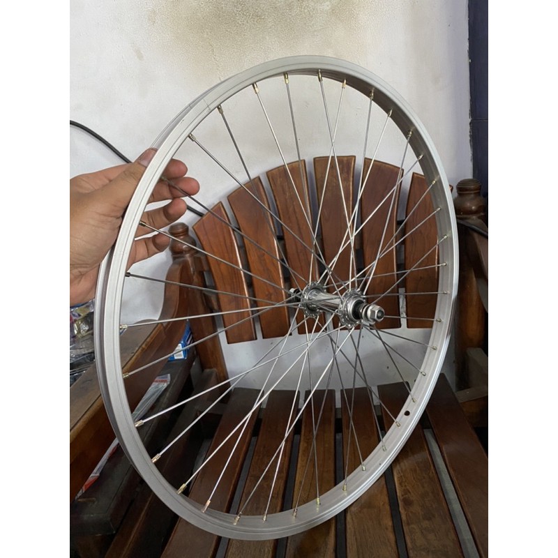 roda wheelset depan sepeda ukuran 24 alloy