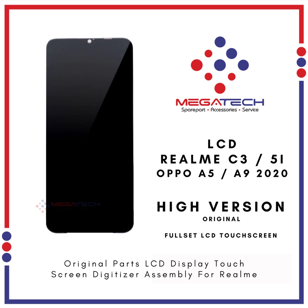 LCD Realme C3 / Realme 5 / Realme 5i / Oppo A5 / Oppo A9 2020 Fullset Touchscreen