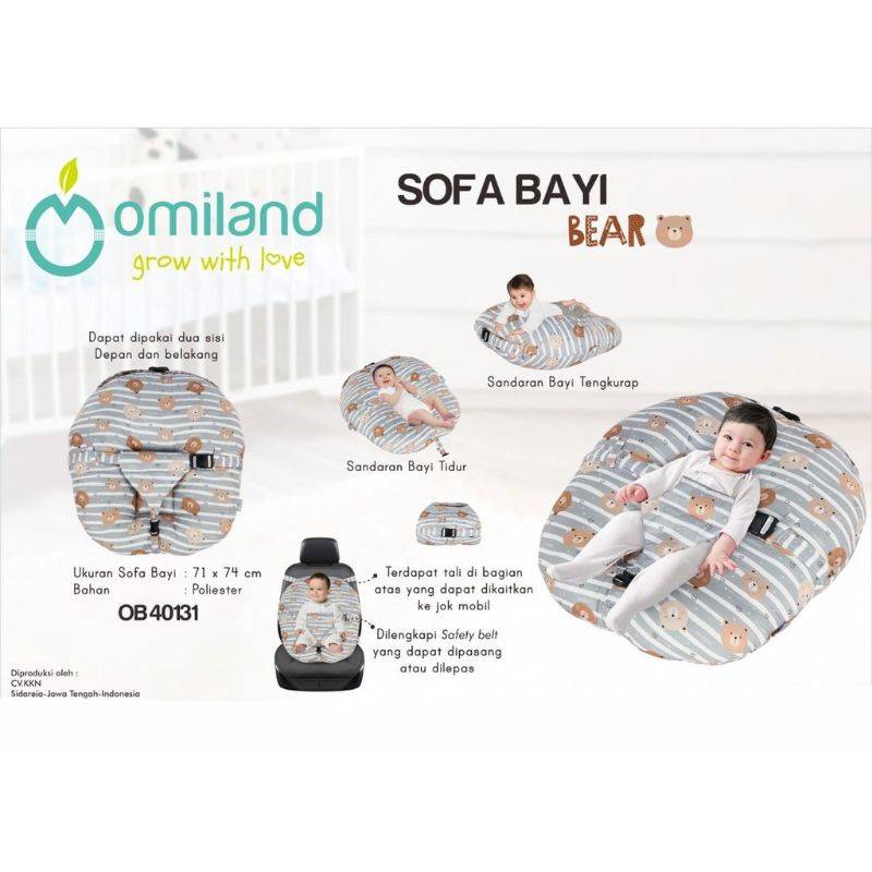 [Omiland] Sofa Bayi Multi Fungsi Ada Gasper Motif Terbaru  Bear/Penguin/Train Series