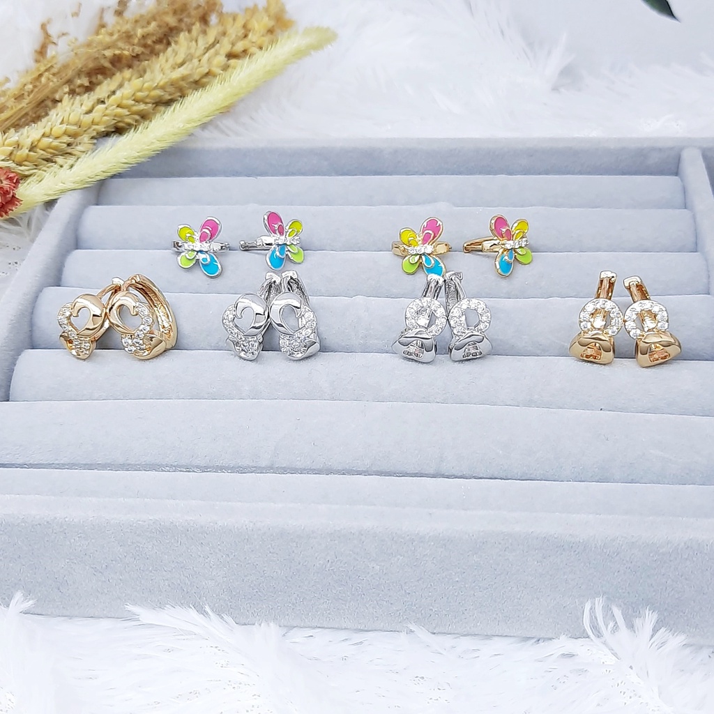 Anting Xuping Premium Asli Giwang Catok Ukir Love Kupu - BE319