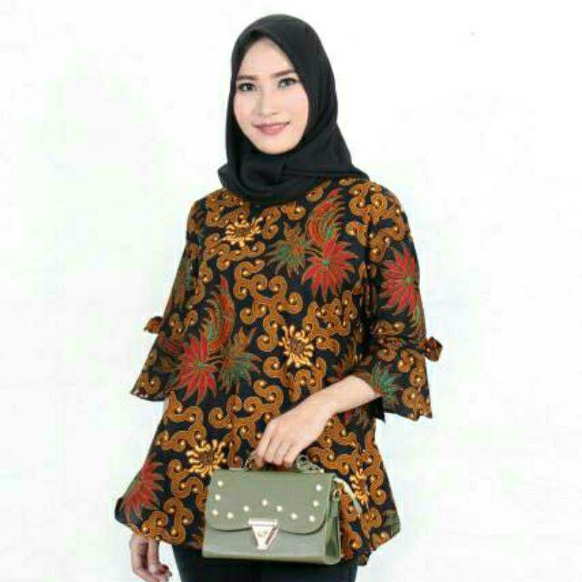 Maura Couple - Sania Ruffle Batik Couple-Ukelwarna blus