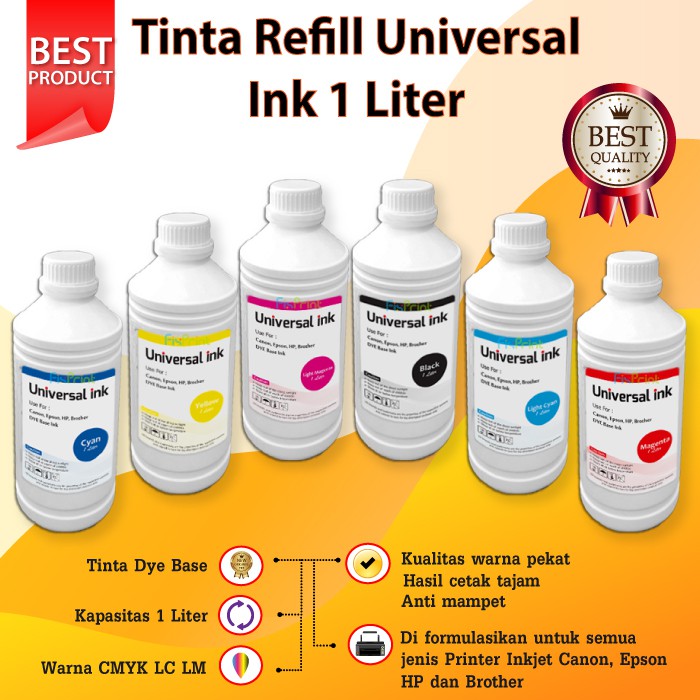 Tinta HP Cyan 1 Liter, Tinta Dye Base HP