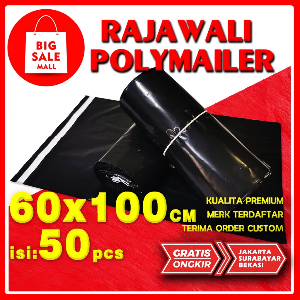 Plastik Packing Polymailer 60X100CM isi50pcs Plastik Packing Online Shop Packing Perekat lem Tebal RAJAWALI