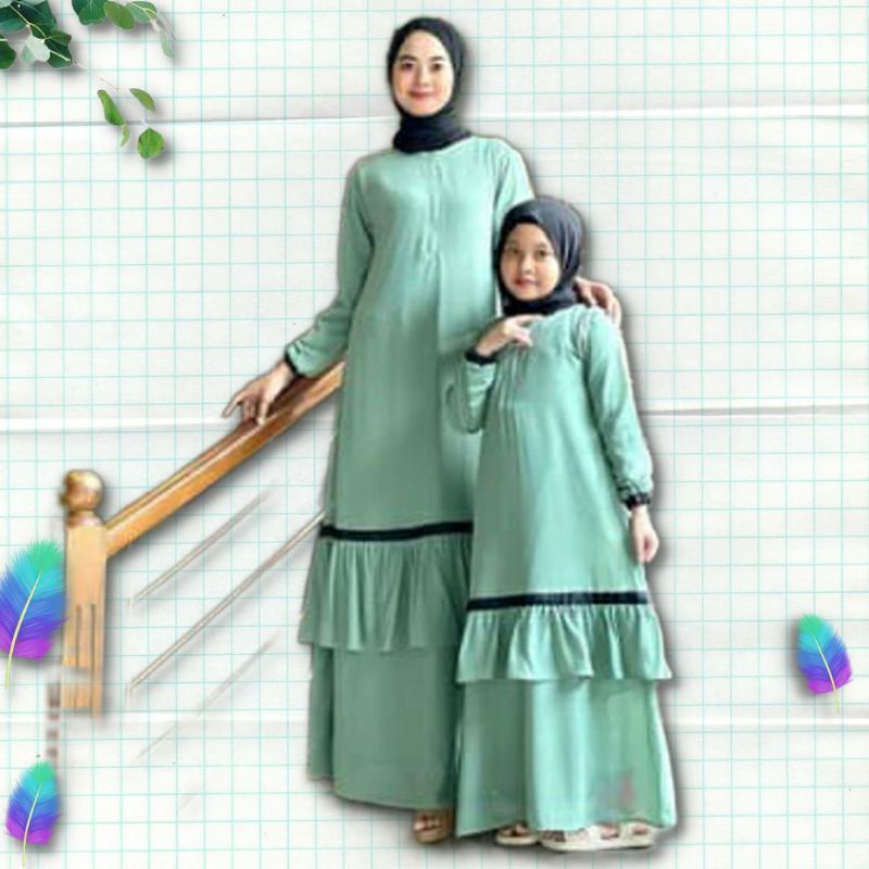 Terbaru Couple Ibu Anak Premium Gamis Malaysia Pasangan Orangtua Dress Premium Longdress Keluarga Ba