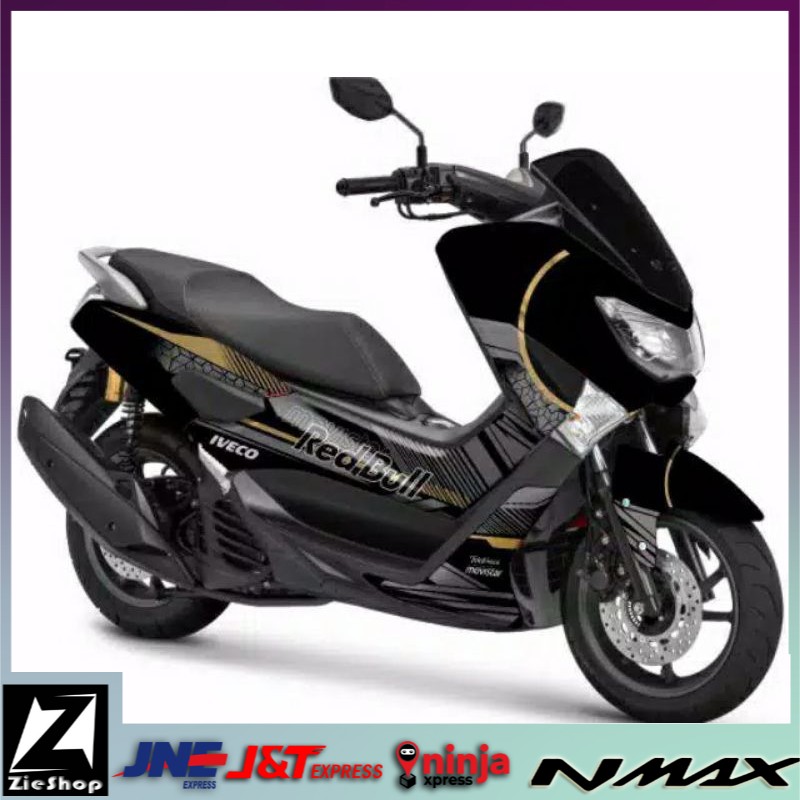 Decal nmax old full body Striping motor nmax variasi Stiker nmax lama hitam full motif red bull
