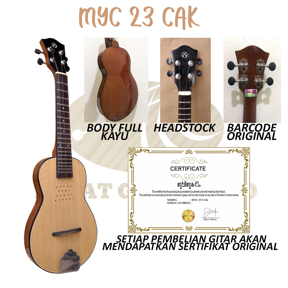 Ukulele / Kencrung Senar 3 / Cak Cuk Original Merk Mym&amp;Ca Bahan Full Kayu